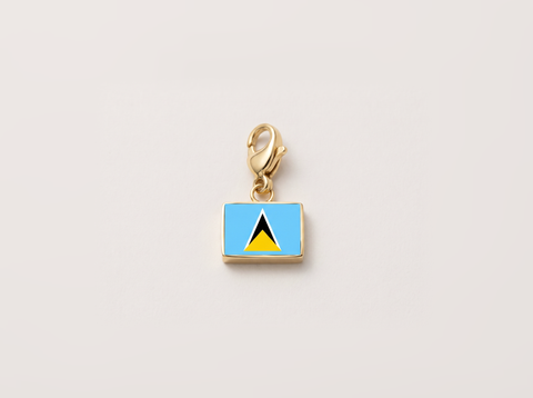 Saint Lucia flag charm, gold