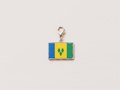 Saint Vincent and the Grenadines flag charm, silver