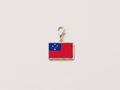 Samoa flag charm, silver