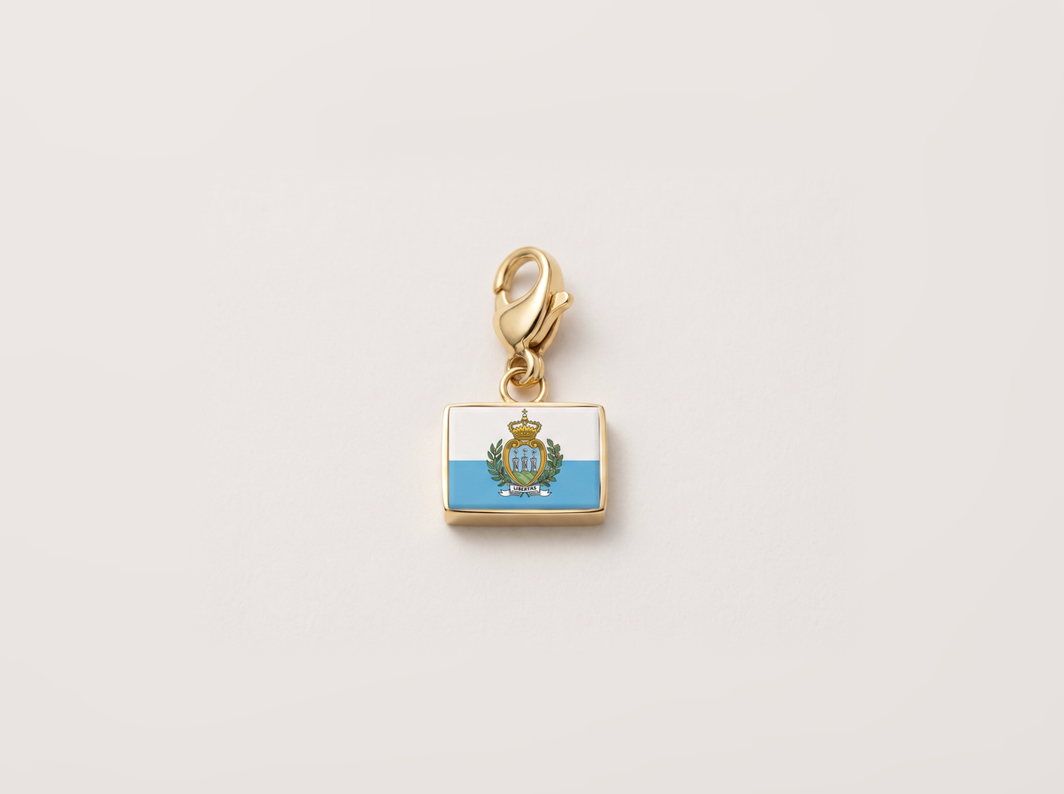 San Marino flag charm, gold