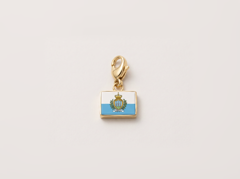 San Marino flag charm, gold