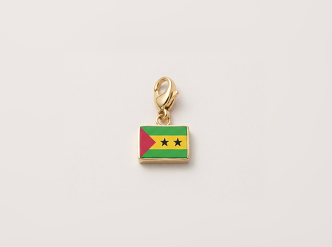 Sao Tome and Principe flag charm, gold