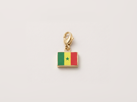 Senegal flag charm, gold