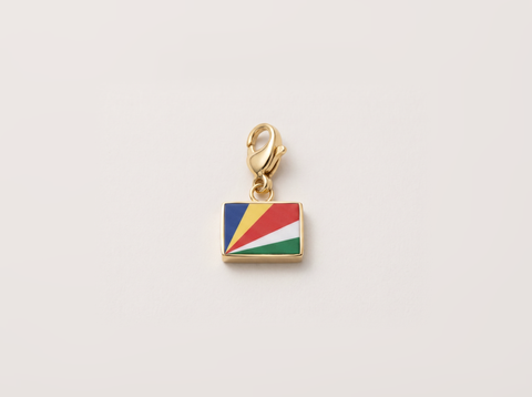 Seychelles flag charm, gold