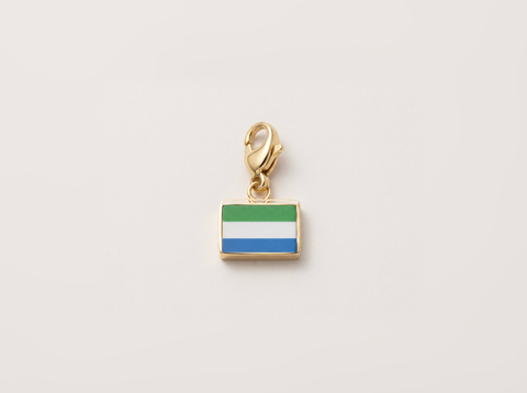 Sierra Leone flag charm, gold