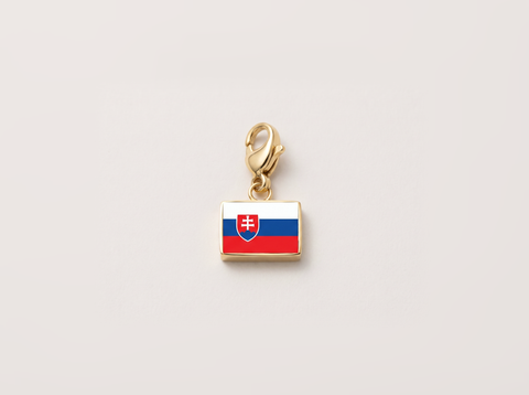Slovakia flag charm, gold