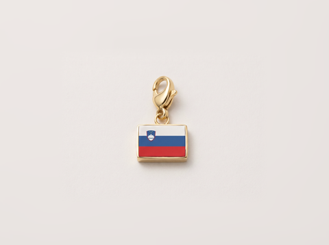 Slovenia flag charm, gold
