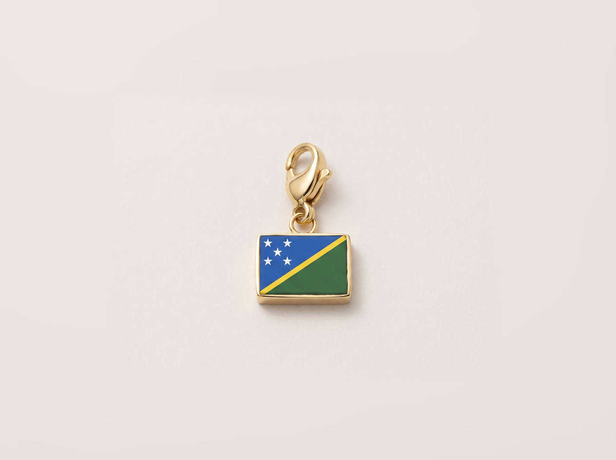 Solomon Islands flag charm, gold
