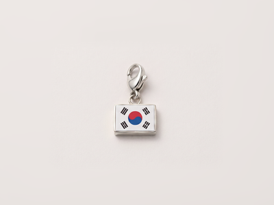 South Korea flag charm, silver