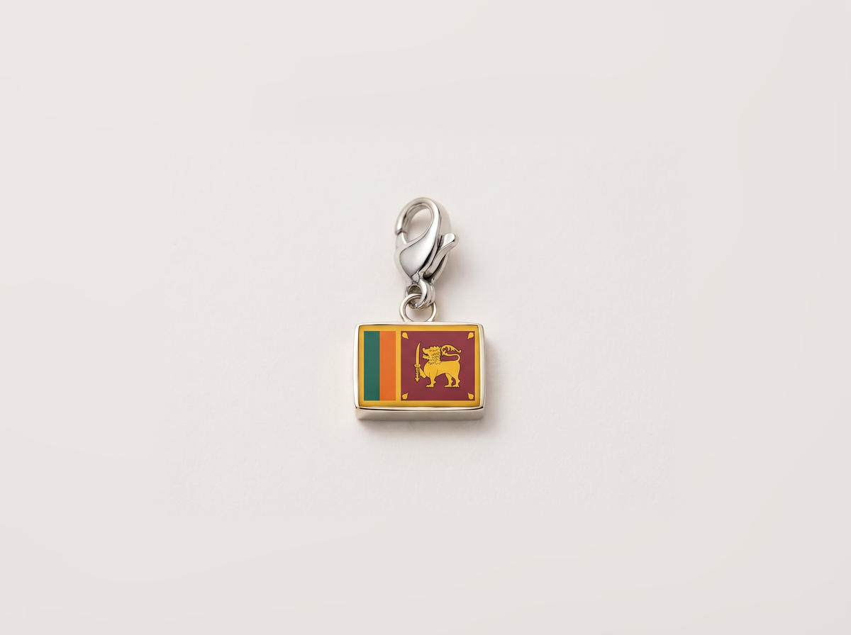 Sri Lanka flag charm, silver