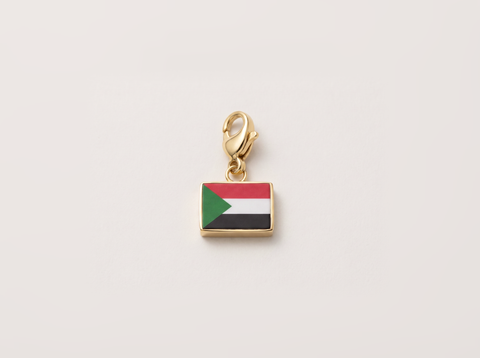 Sudan flag charm, gold