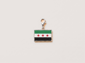 Syria flag charm, silver