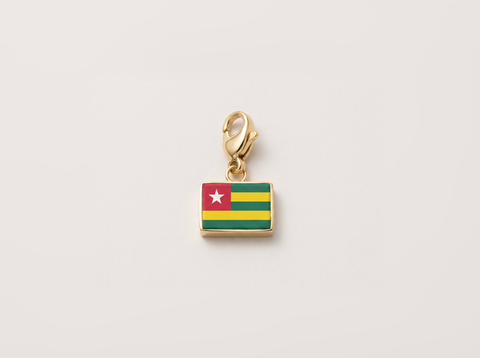 Togo flag charm, gold