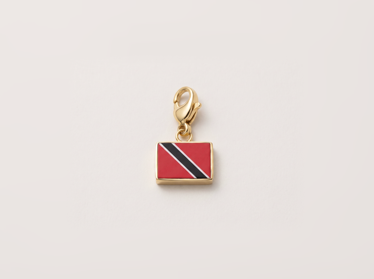Trinidad and Tobago flag charm, gold