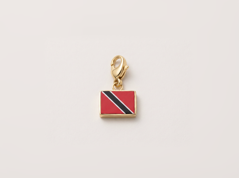 Trinidad and Tobago flag charm, gold
