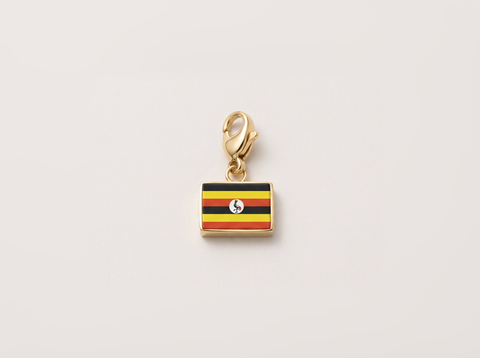 Uganda flag charm, gold