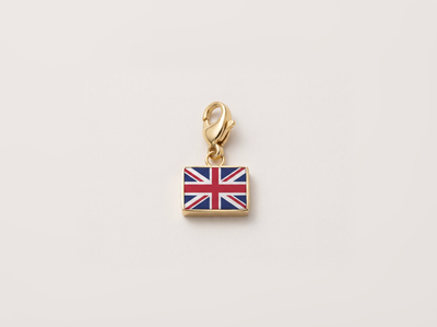 United Kingdom flag charm, 18k gold plated
