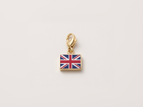 United Kingdom flag charm, gold