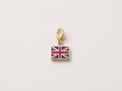 United Kingdom flag charm, gold