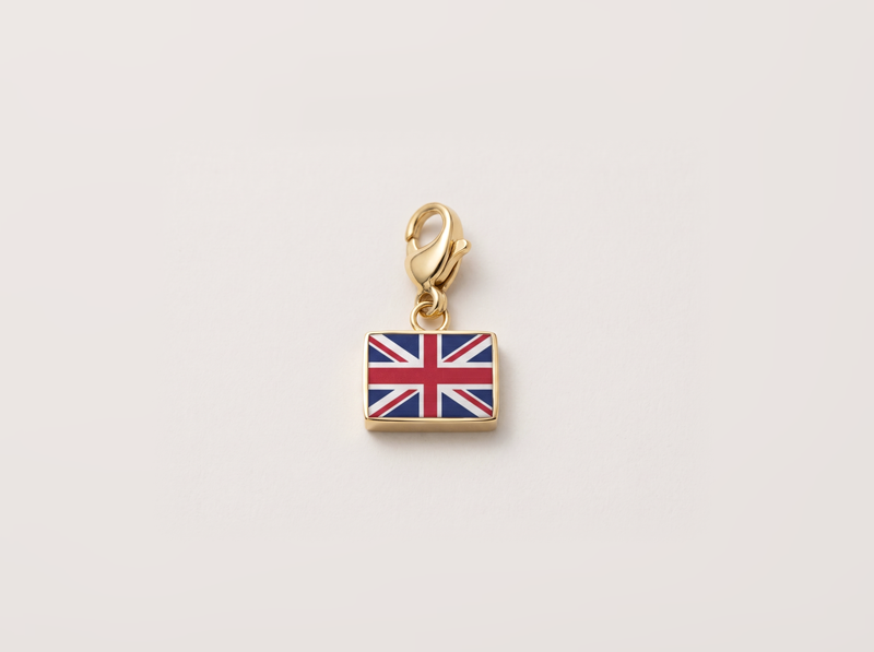 United Kingdom flag charm, gold