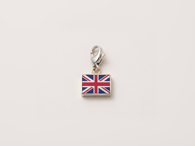 United Kingdom flag charm, silver