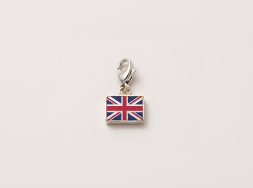 United Kingdom flag charm, silver