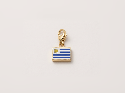 Uruguay flag charm, gold