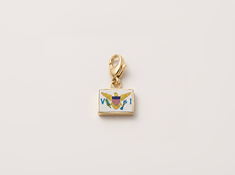 US Virgin Islands flag charm, gold