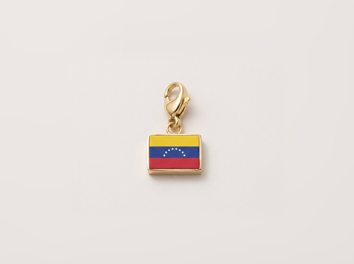 Venezuela flag charm, gold