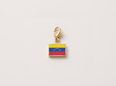 Venezuela flag charm, gold