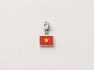 Vietnam flag charm, silver