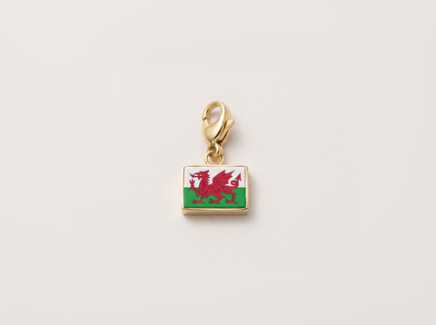 Wales flag charm, gold