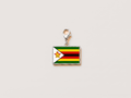Zimbabwe flag charm, silver